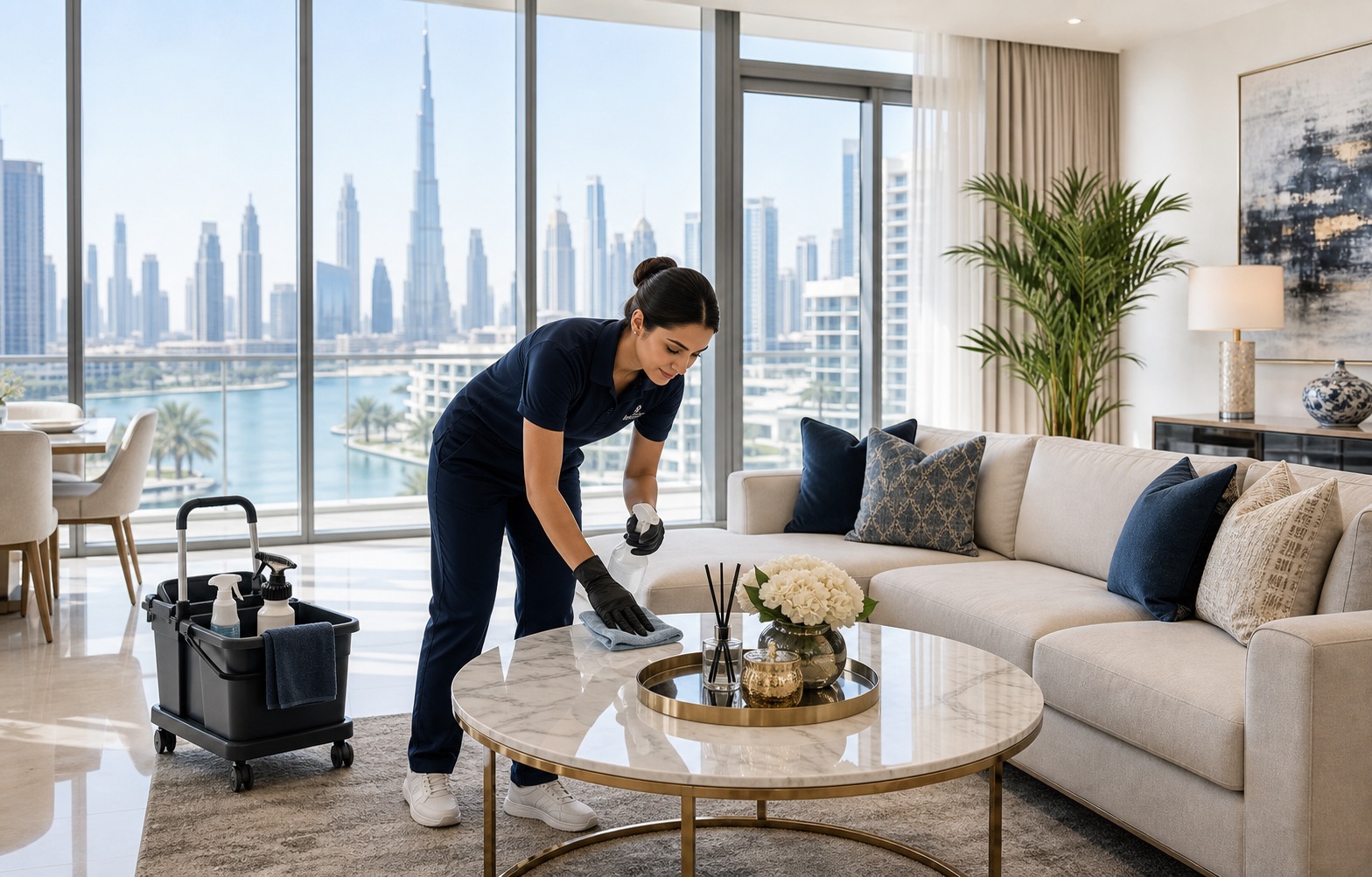 Carpet cleaning in a luxury Dubai home