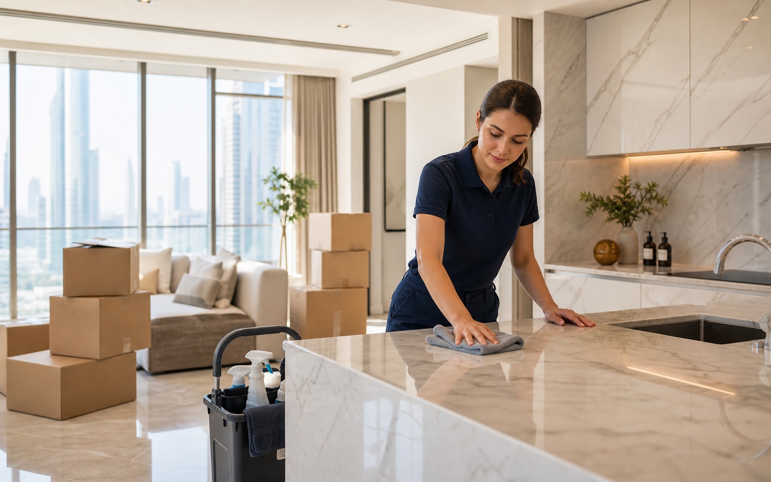 Move in move out cleaning Dubai Move in move out cleaning in a luxury Dubai apartment