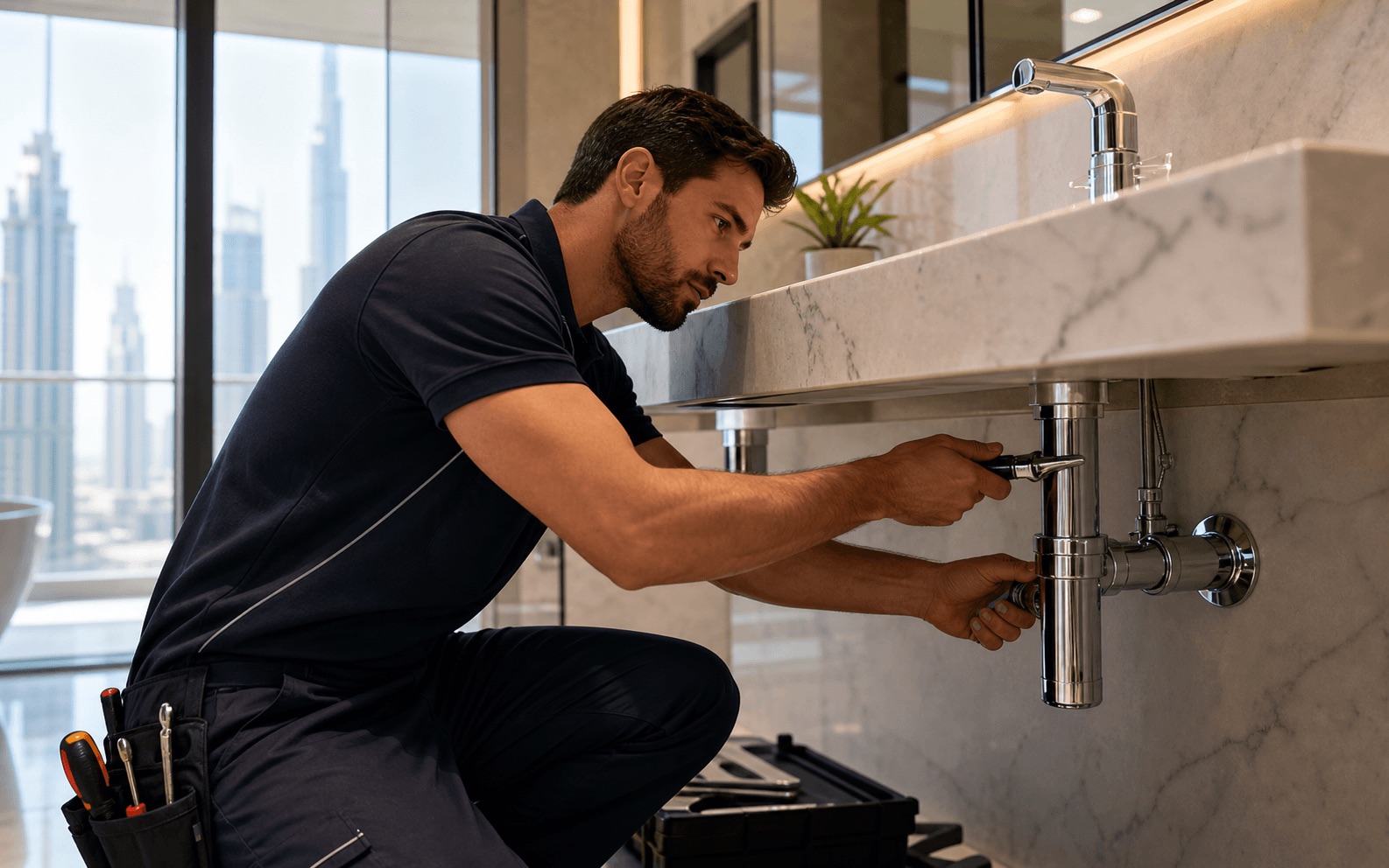Plumbing service Dubai Plumbing maintenance service in a Dubai home